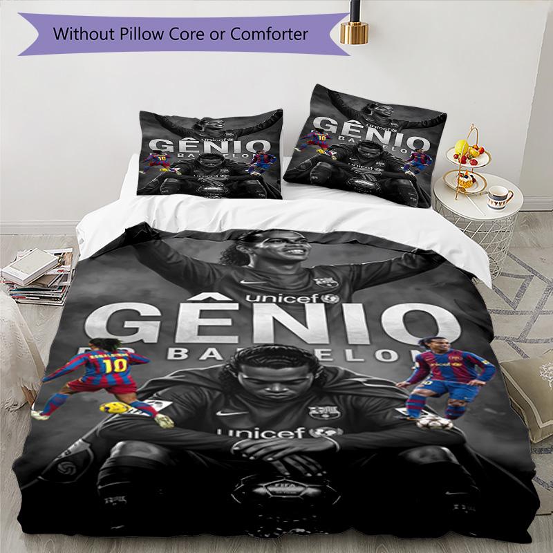 Ronaldo's Iconic Number Seven Bedding Set, Breathable Duvet Cover with Pillowcases, Soft Bed Linen for Bedroom Home Decoration, Perfect Festival Birth