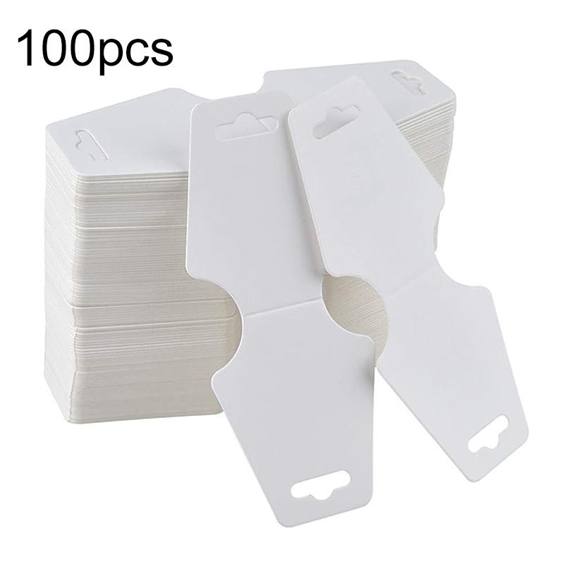 100 Stück Faltbare Hängeetikett-Karton-Hängeseil-Ornamente-Zubehör-Aufbewahrung-Haarseil-Armband-Verpackungskarte-Nähen-TMZ