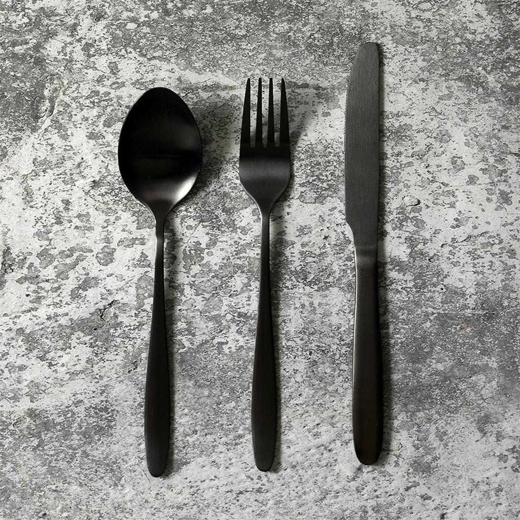 Charbon Black Cutlery Set 16 Pcs