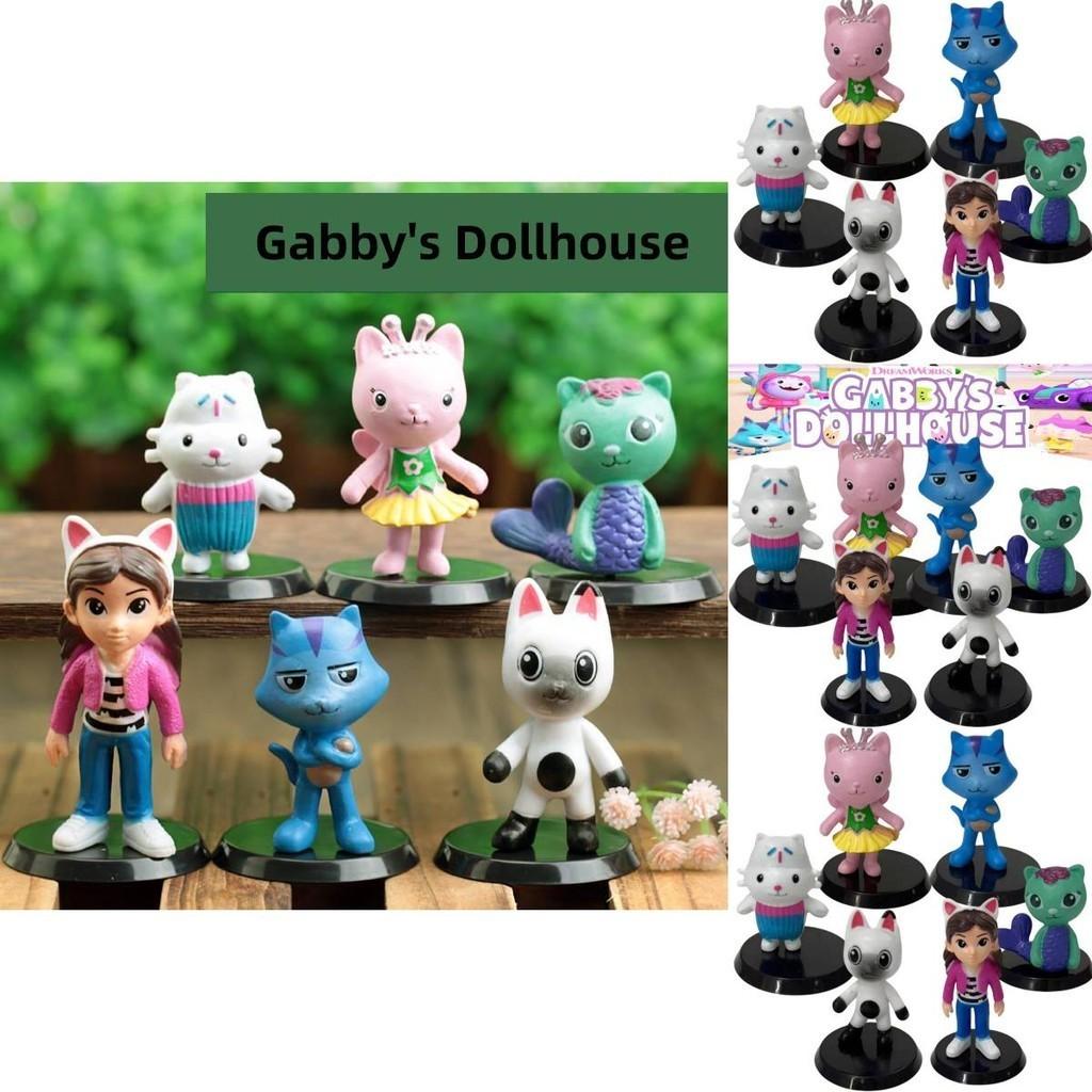 Gabby's Dollhouse Pvc Model Toy Set Adorable Cartoon Figurines For Kids And Collectors Set Of 6
