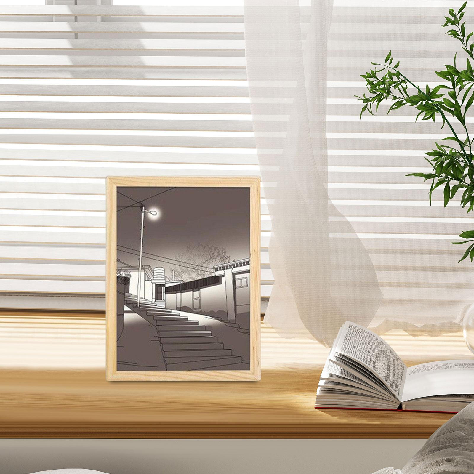 

LED Lighting Painting Decoration Glowing Photo Frame Birthday Gift Art Night Lamp for Ladder 31cmx22cm