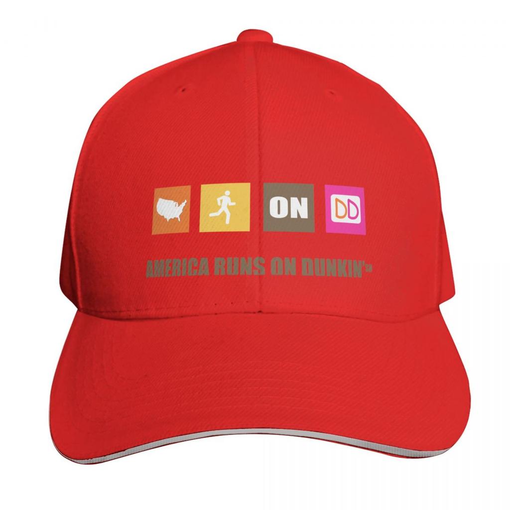 America Runs On Dunkin Baseball Cap Vintage Retro Embroidered Lightweight Packable Gift for Him Her