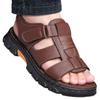 Sandalen Herren Neue Strandschuhe Rindsleder Hausschuhe Outdoor Rutschfeste Sandalen aus echtem Leder mit dicker Sohle Sommersandalen Herren 2024