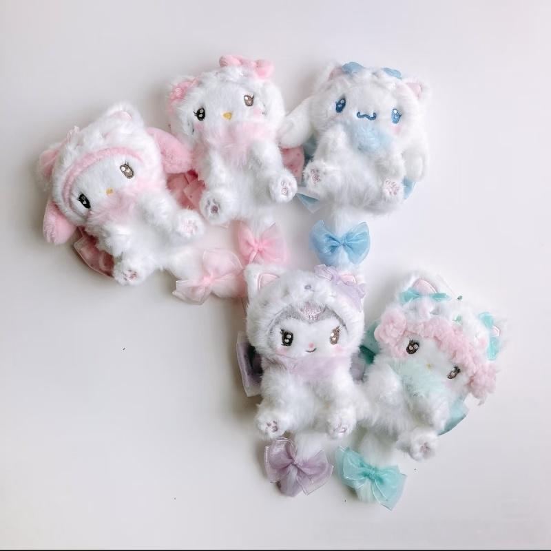 sweet bow my sweet piano kuromi long tail plush toy keychain cinnamoroll Melody soft stuffed Decor pendant