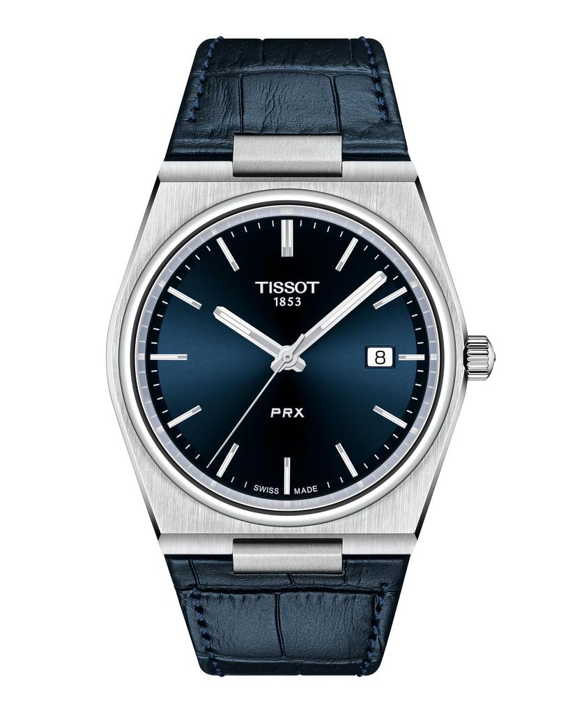 Tissot T1374101604100 Tissot PRX Leather Strap Watch, Blue Dial