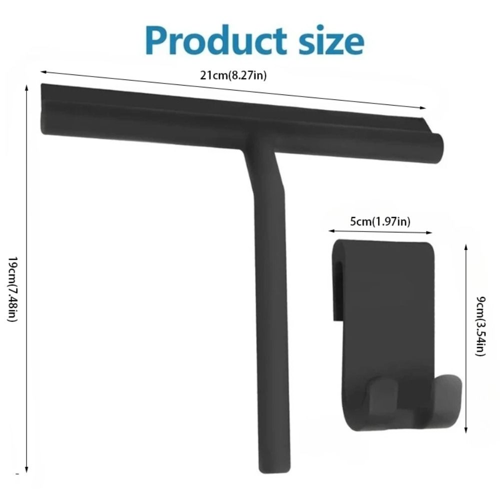 Matte Black Glass Wiper Streak Free Window Scraper Water Scraper Cleaning Tool  Bathroom Cleaning
