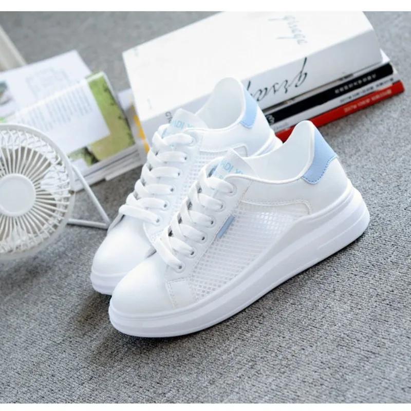 Fashion Women Sneakers Shoes Female Breathable Students Casual Shoes Sports for Girl Flat Mesh White Shoes Vulcanize Zapatos De Mujer