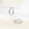 Charms Double Hoop Earrings For Women 100% 925 Silver Cubic Zircon Heart Star Moon Earrings Elegant Birthday Jewelry Gifts