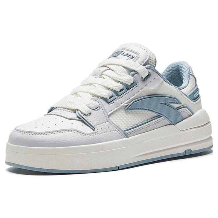 New Anta Street Play LITE Anti Slip And Wear Resistant Lightweight Low Top Skateboard Shoes Women's White Gray Blue 122518071R-2