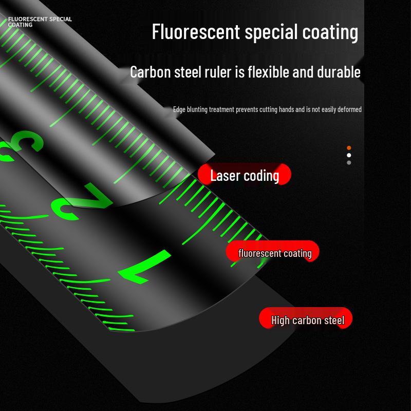 Automatic Locking Fluorescent Steel Tape Measure - Black Technology, 5m/10m, Thickened, Drop-Proof, Wear-Resistant