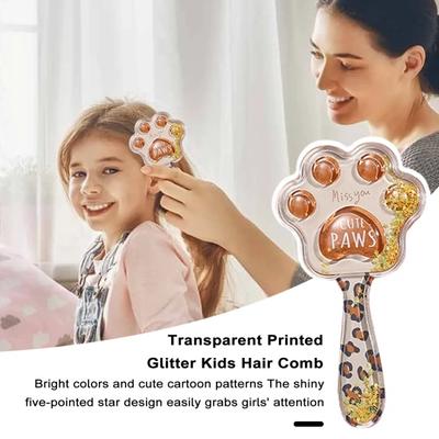 Cartoon Cat Paw Air Cushion Massage Comb with Long Handle Anti-static Scalp Massage Hair Brush Kids Girls Hairdressing Massage Comb for Home