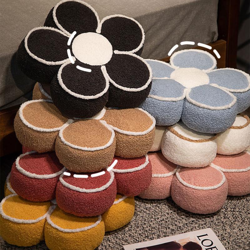40/50cm Flower Pillows Soft Flower Shaped Floor Cushion for Living Room Bedroom Sofa Couch Winter Warm Decoration