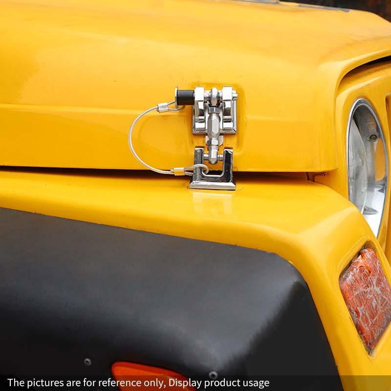 Engine Hood Latches Locking Hood Catch Kit With Metal Hood Locks Compatible With Jeep Wrangler TJ 1997-2006