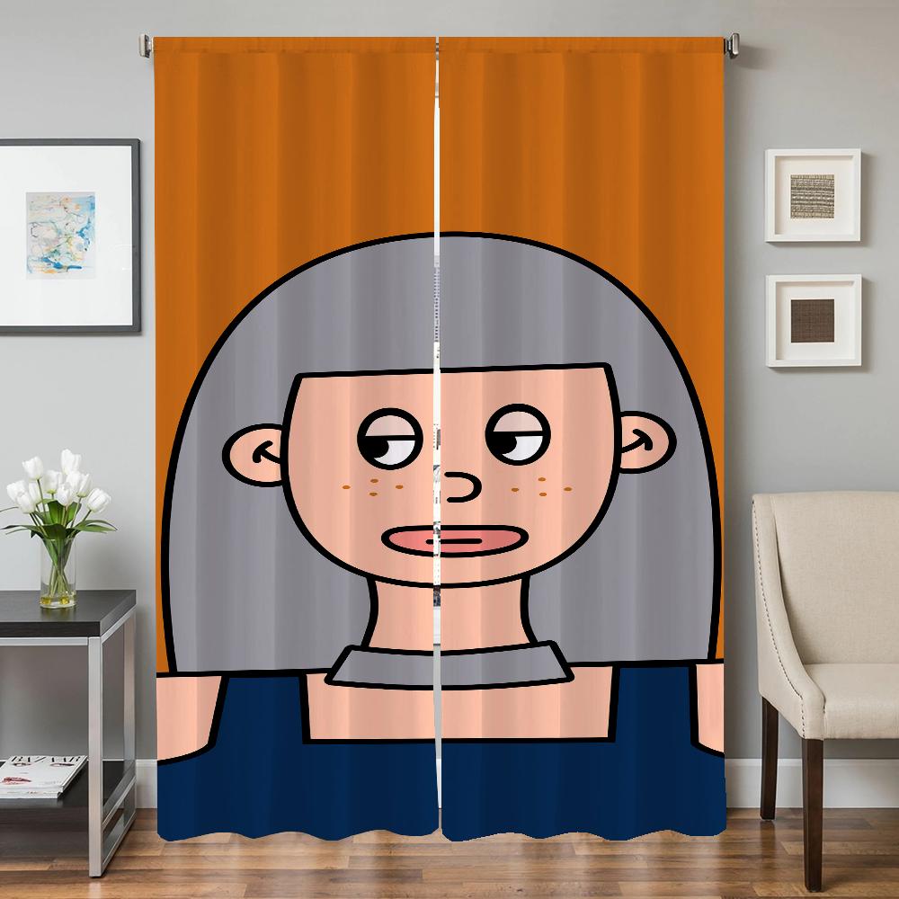Window Kitchen Curtains for Living Room 2 Pieces Blackout Curtains Door Curtain Homemade Girl Bedroom Decoration Partition Shade