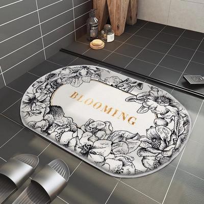 Květinová koupelnová předložka Severský styl Měkký elastický koberec Protiskluzový Absorbuje vodu Sprchové koberce Ochranná podložka na podlahu Do koupelny