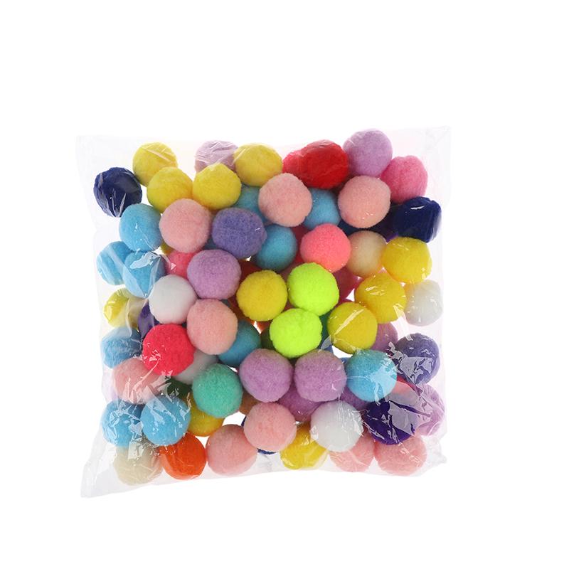 10-30MM Soft Fluffy Pom Poms 100Pcs for Kids DIY Craft Supplies Handmade Art Balls Decor Projects