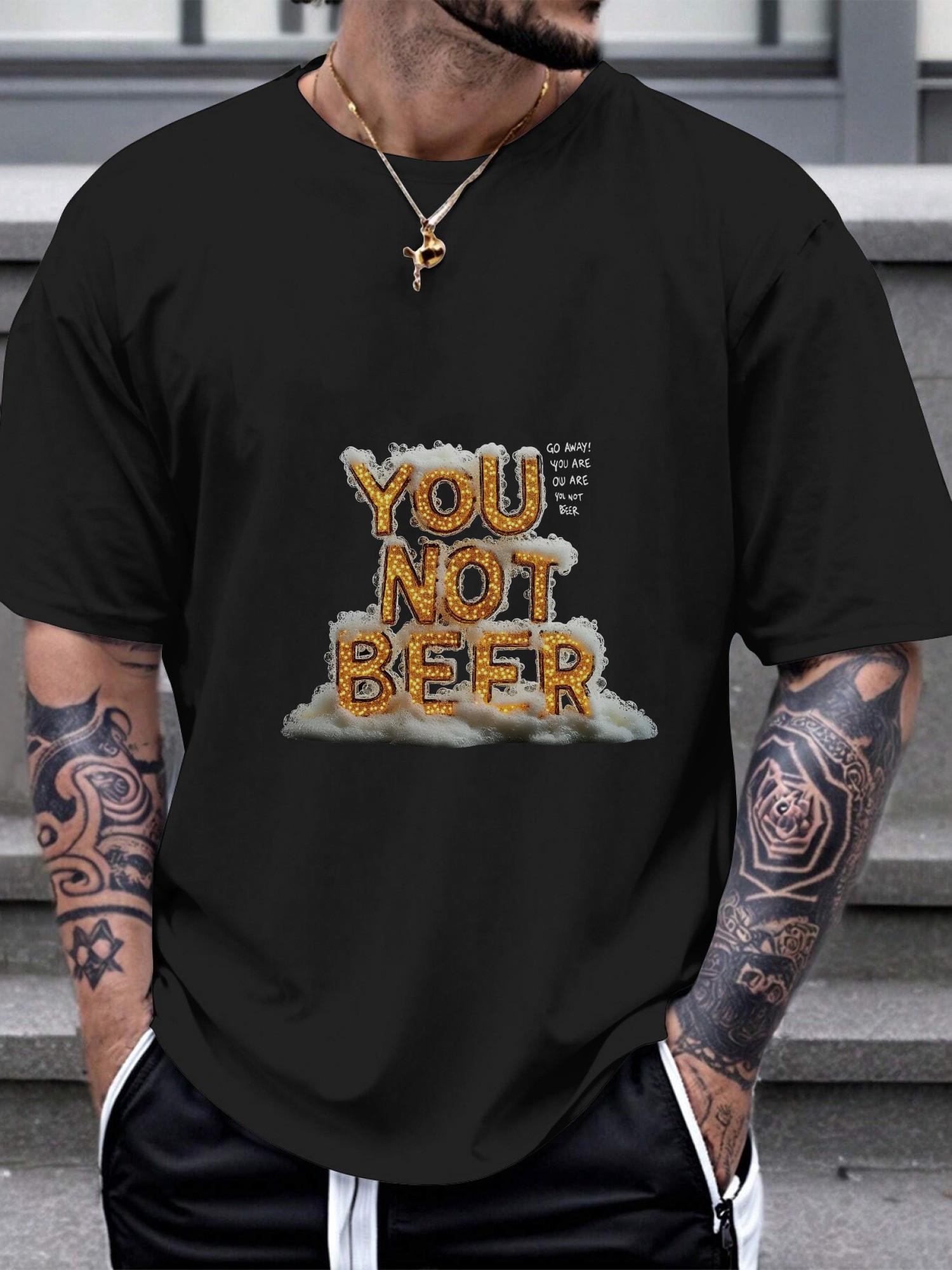 1pc bold amber foam beer graphic T-shirt S