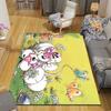 Diddl Cartoon Flannel Printed Carpet, Home Sofa Decoration for Living Room & Bedroom, Non‑Slip Play Flannel Floor Mat for Game Room