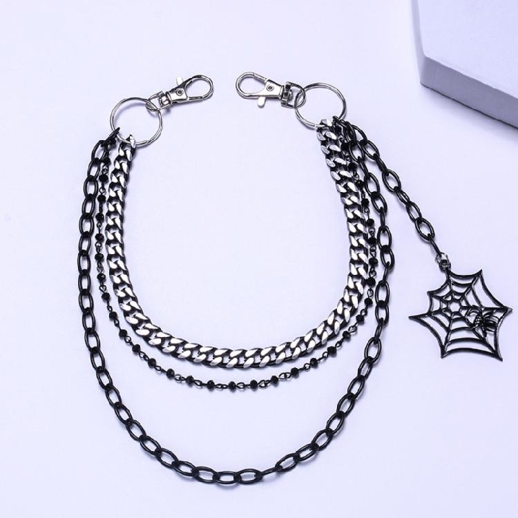 Punk Side Chain Trendsetting Halloween Cobweb Pant Jewelry Layered Body Chain Trousers Street Clothing Accessories