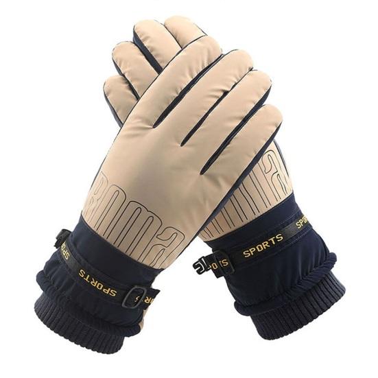 

1 пара лыжных перчаток, водостойкие плюшевые подкладки, утолщенные зимние теплые перчатки, унисекс, перчатки для сноуборда с сенсорным экраном кофейный
