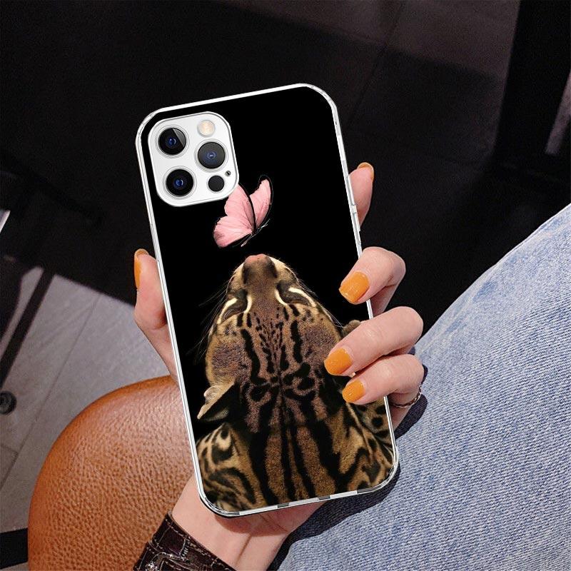 Rosa Leopardenmuster Handyhülle Für iPhone 13 12 Mini 11 Pro Max XS XR X SE 7 8 Plus 5S 5 6S 6 Geschenk Druckabdeckung Fundas
