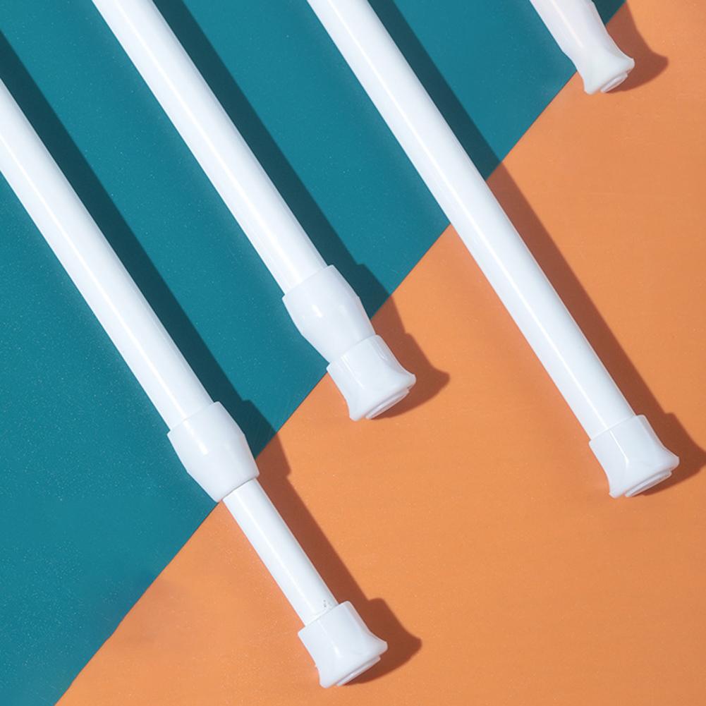 Extendable Curtain Pole for Bathroom Spring Loaded and Tool Installation