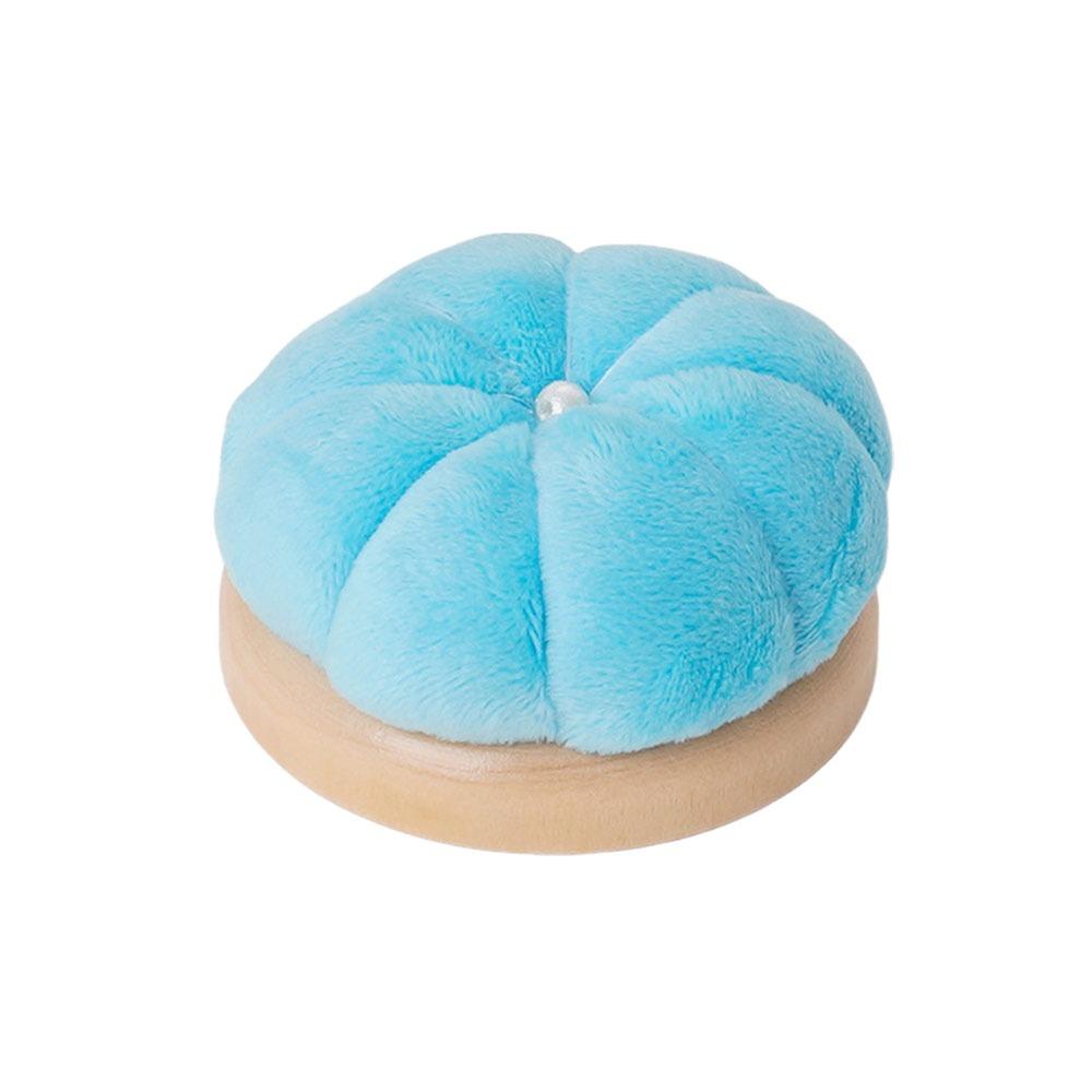 Creative Pumpkin Pin Cushion Solid Color Pumpkin Shape Pumpkin Shape Needle Pincushions with Wooden Base DIY Craft