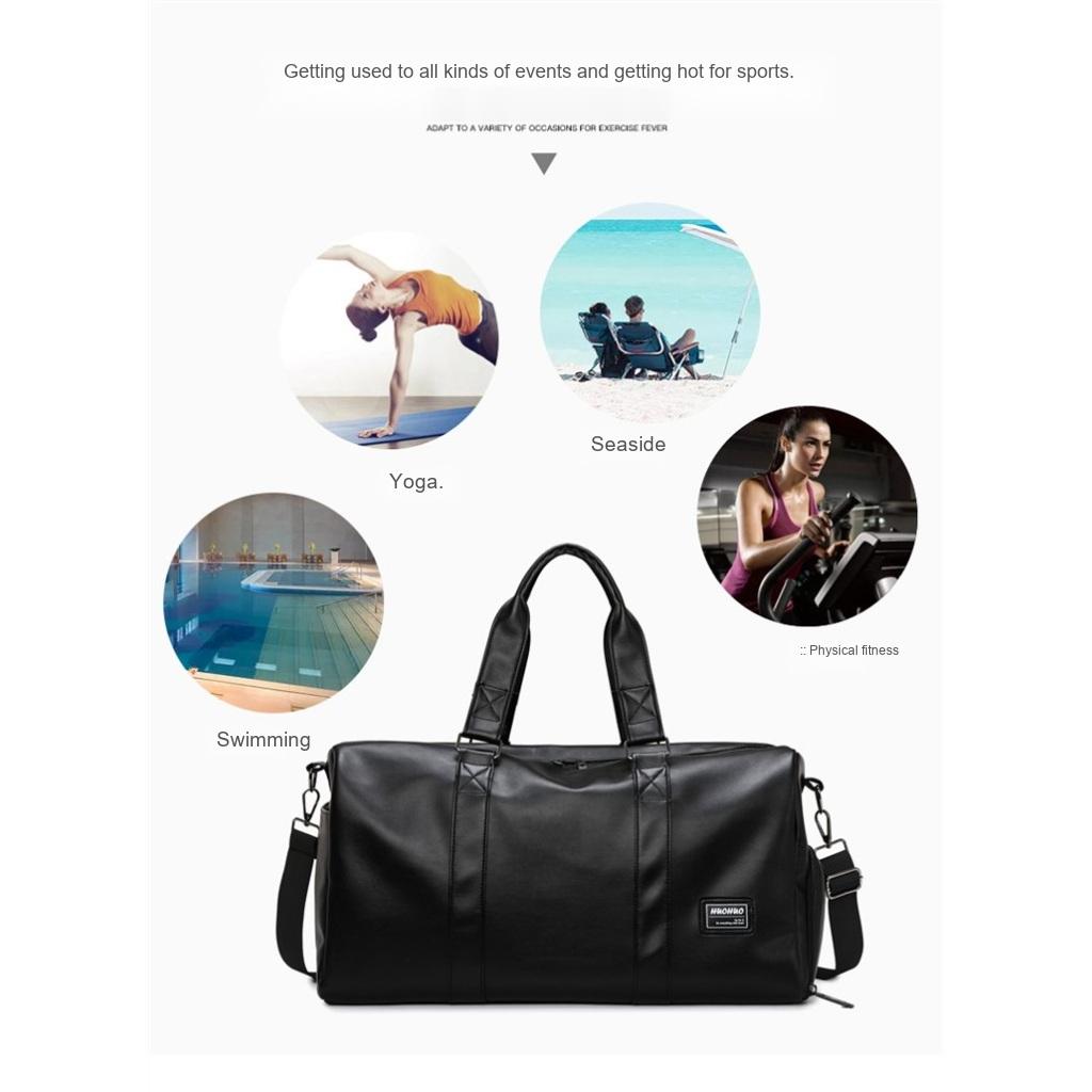 Travel Bag Unisex PU Large Capacity Adjustable Strap Travel Gym