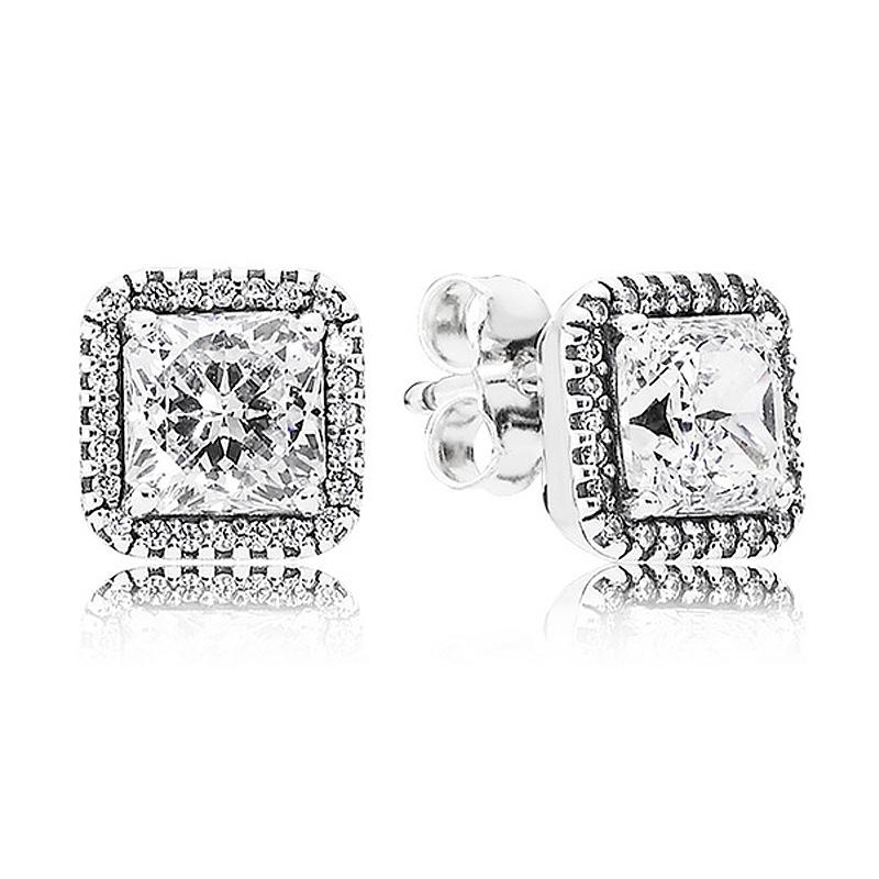 Neue 925 Sterling Silber Mode Ohrring Rose Klassische Zeitlose Eleganz Leuchtende Ohrring Mit Kristall Für Frauen Schmuck Geschenk