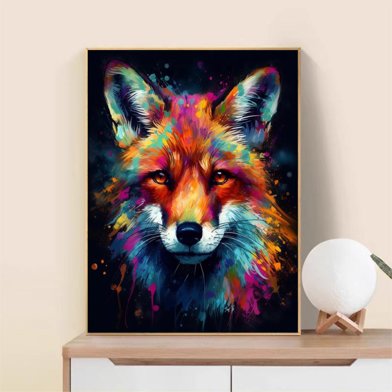 5d DIY Diamond Painting Cross Stitch Oil Painting Animal Fox Diamond Embroidery Mosaic Full Round Drill Home Decor Arts