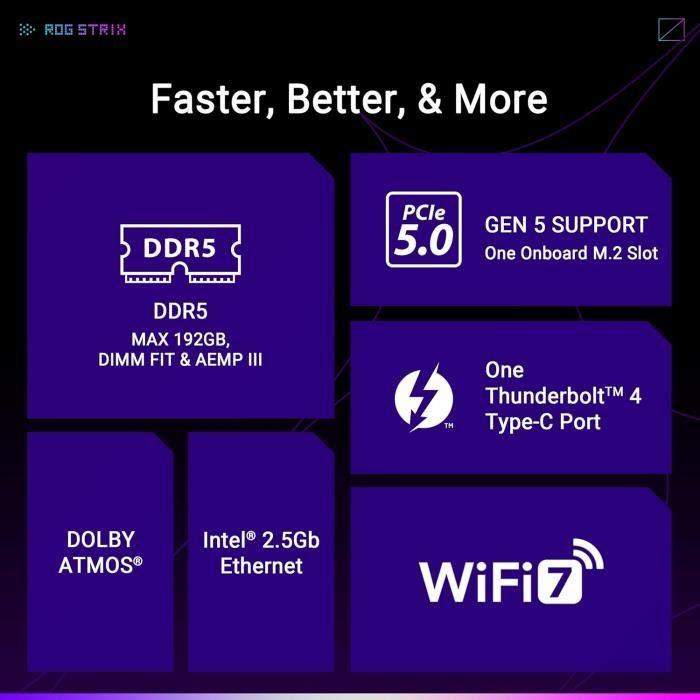 Carte mère - asus - rog strix b860-g gaming wifi - intel b860 lga 1851 (socket v1) micro atx