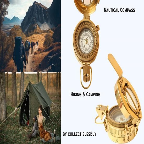 Marine Brass Compass Handmade Pocket Maritime Sailor Ship Instrument Compass