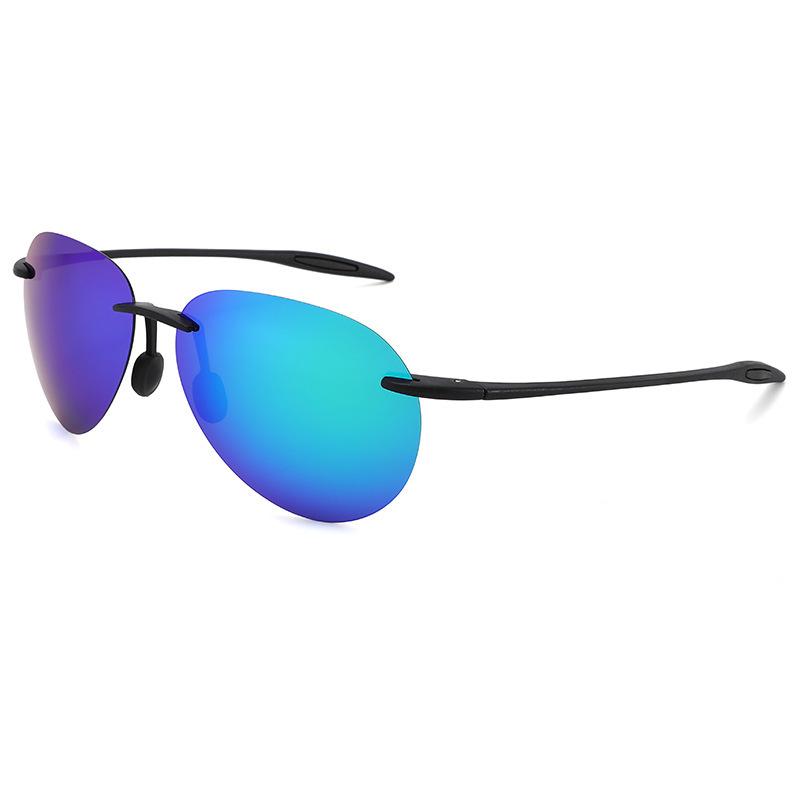 Tr90 Material Tac Polarized True Film Sports Cycling Sunglasses Frameless Outdoor Toad Glasses Pilot Men'S Glasses