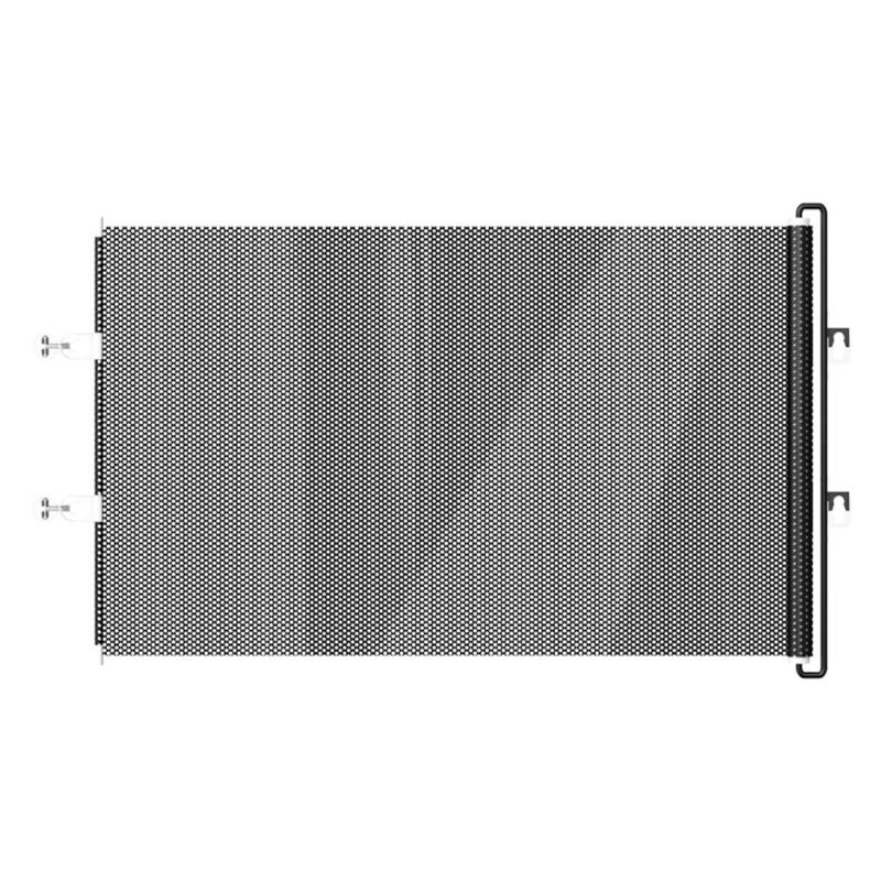 Entry Opening Pet Gate with Black Pull-Across Panel, Indoor Barrier Design and 49.21 In Shared Width for Homes