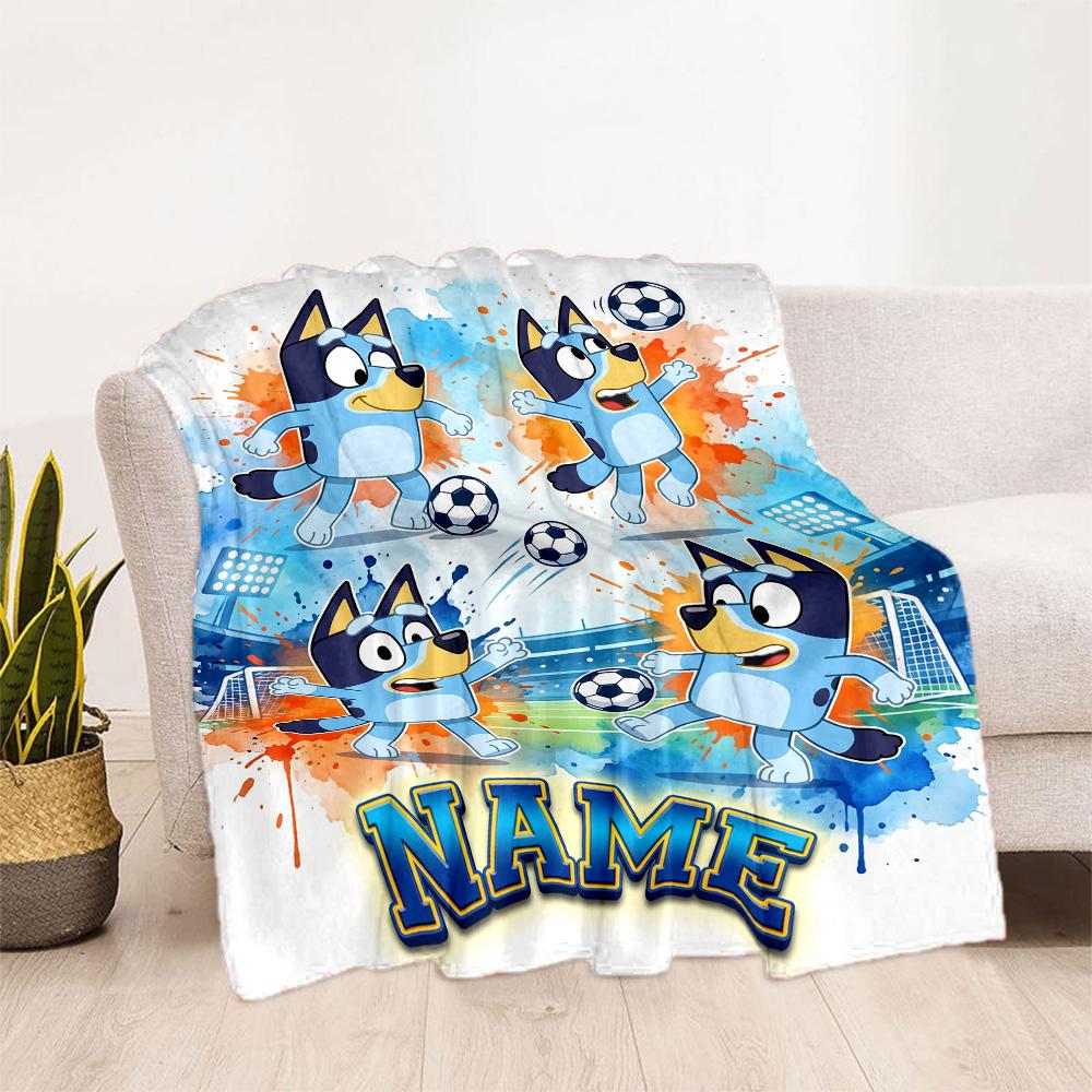 Football Fun Personalized Text Blanket Lightweight Customizable Blanket Warmthful Decor Suitable for Office Seaside Living Room Office Chair