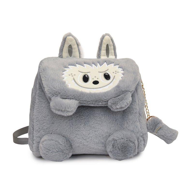 Schoolbag cartoon trend cute college student mini backpack plush cute girl backpack cute shoulder messenger bag