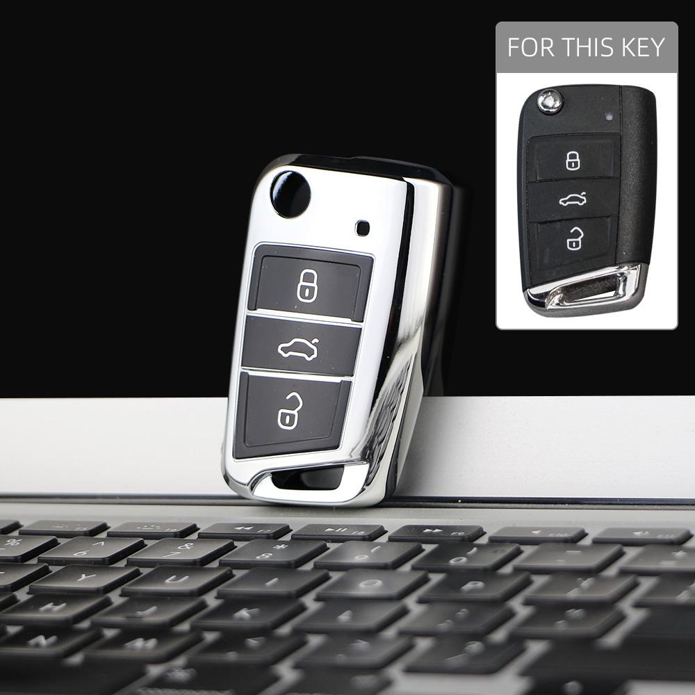 Soft Tpu Car Key Case Cover For Volkswagen For Vw Golf 7 Mk7 Seat Ibiza Leon Fr 2 Altea Aztec For Skoda Octavia
