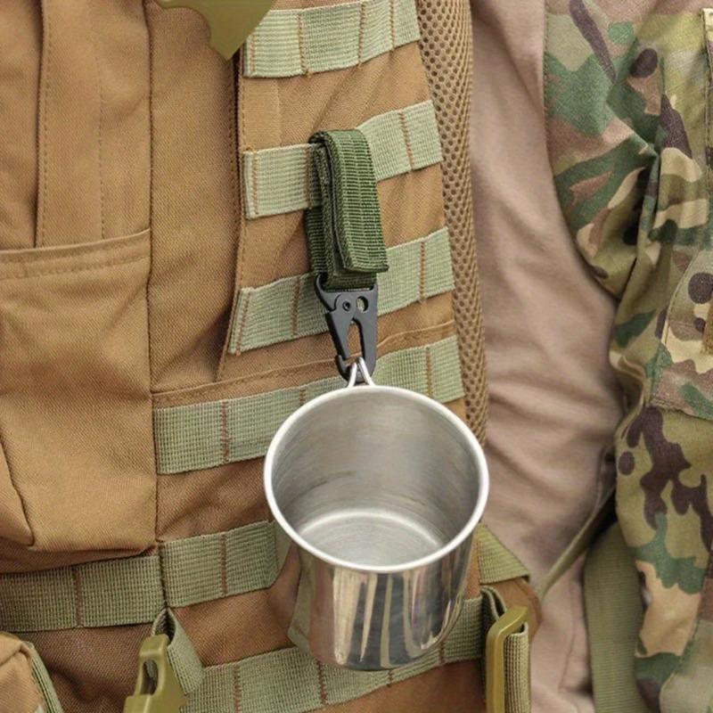 4Pcs Multifunction Tactical Hanging Buckles Nylon Webbing Belt Triangle Buckle Climbing Tool Accessory Carabiner Keychain.