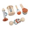 5pcs Wooden Musical Instrument Toy Cage Bell Baby Rattle Toy Early Educational Percussion Instrument