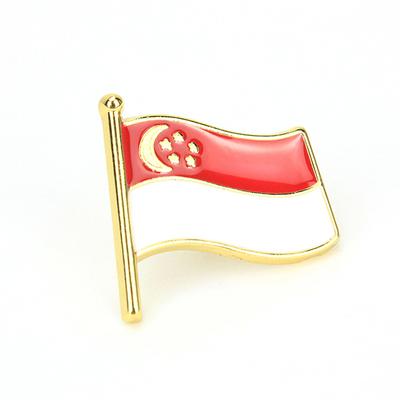 Singapore Flag Badge Country Flag Badge Enamel Pin Brooch National Flag Lapel Pin Collections Jewelry Accessories