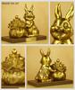1PCS Brass Zodiac Rabbit Ornament Home Living Room Office Desk Decoration Mascot Crafts Housewarming Gift