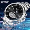 Sanda Multifunctional Waterproof Watch for Teen Boys and Men with Steel Band