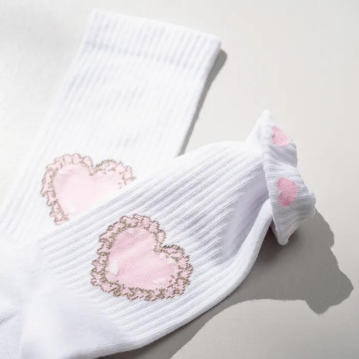 [hiig] no.311 white heart cushion sport socks