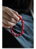 Xu Yan Style Rosy Red Agate Double-Wrap Bracelet, Skin-Brightening Cinnabar Hand String, Zodiac Gift