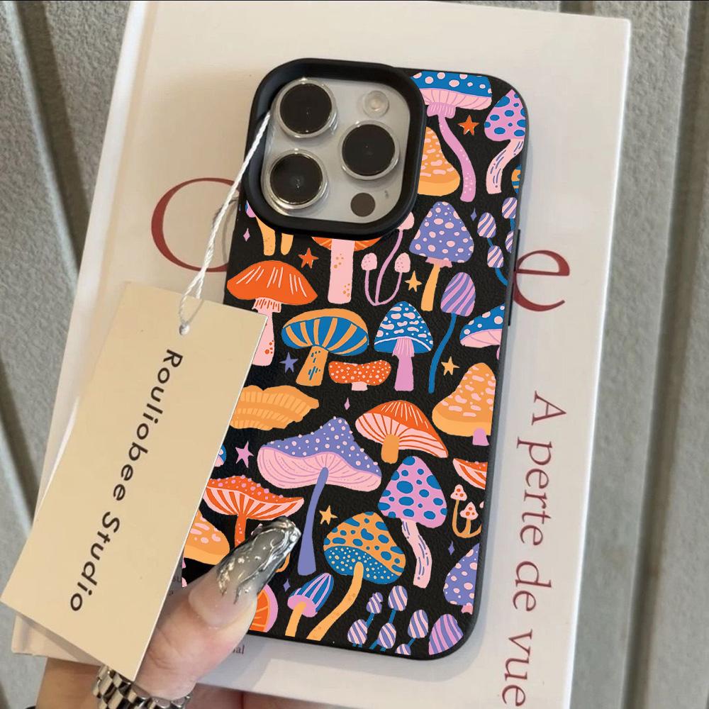 HOT Luxury Watercolor Flower Lichee leather pattern Phone Case For iPhone 17 16e 16 15 14 13 12 11 Air Pro Max Plus X XR XSMax