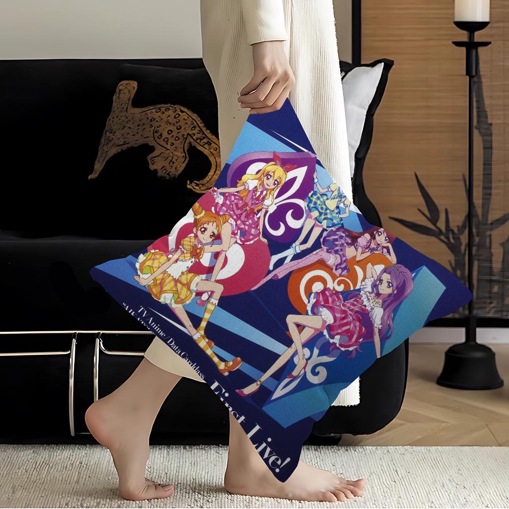 Aikatsu On Parade! Anime Cushion Cover Car Throw Pillow Case For Sofa Car Christmas Gift 40x40cm 45x45cm