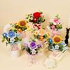 1PC Puff Permanent Rose Valentine's Day Knitted DIY Artificial Flower Gift Handmade Elegant Bouquet Romantic