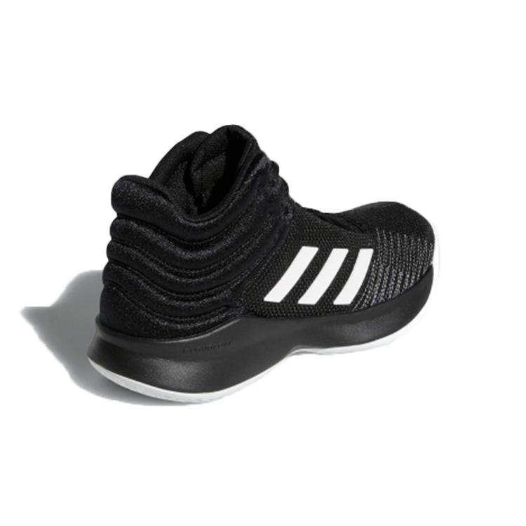 Adidas Pro Spark 2018 K Breathable Mid top Children's Basketball Shoes Black White Gray Kids' AH2644