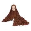 Women Heavy Chiffon Hijab Scarf Premium Chiffon Muslim Hijabs Plain Good Stitching Maxi Wrap Solid Color Musulman Femme Shawls
