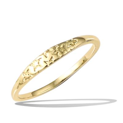 Gold Plated 'Boho' Ring Gold (star) - 3 Mm